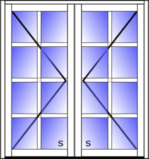 Aluminium Double Hinged Door Cottage Pane