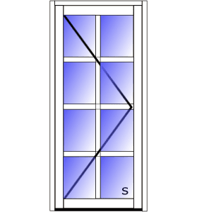Aluminium Single Hinged Door Cottage Pane